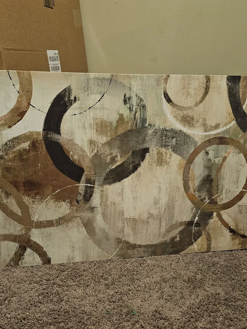 Abstract Circle Canvas Wall Art in Neutral Tones